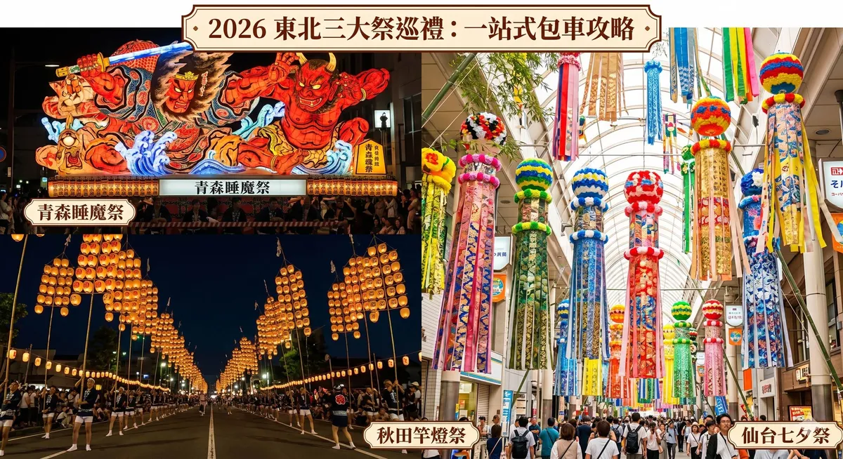 2026 東北三大祭巡禮：青森睡魔、秋田竿燈、仙台七夕一站式包車攻略