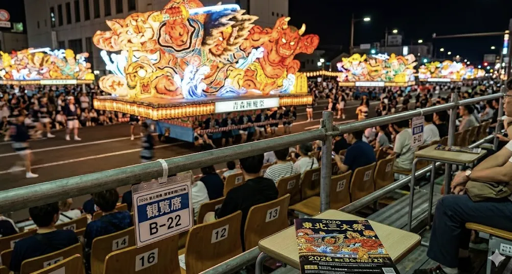 2026 東北三大祭「神位」爭奪戰：有料觀覽席預訂 SOP 與選位秘訣