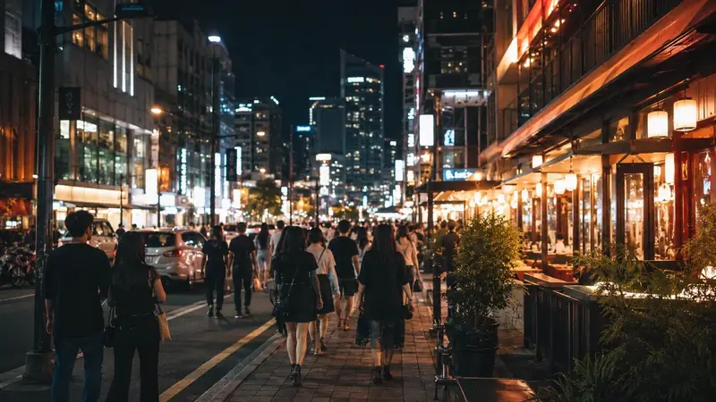 釜山西面夜晚街景適合作為演唱會住宿區