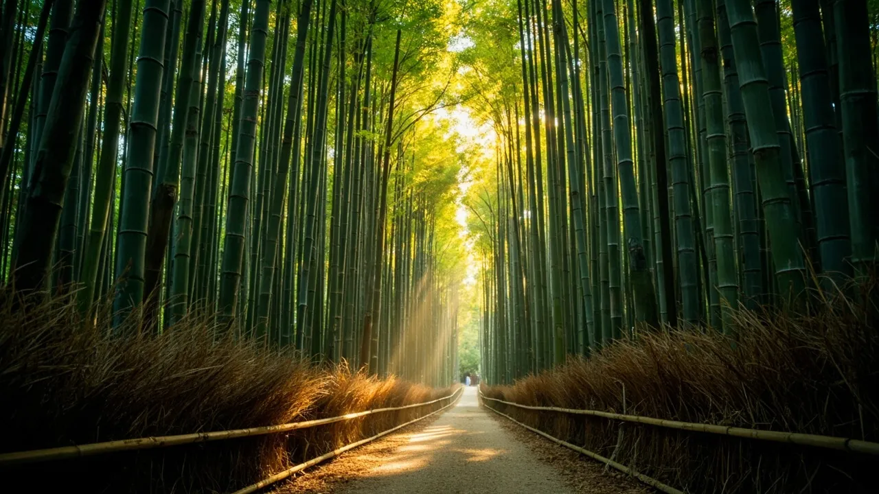 京都嵐山竹林小徑，清晨時段拍攝，專業旅遊攝影