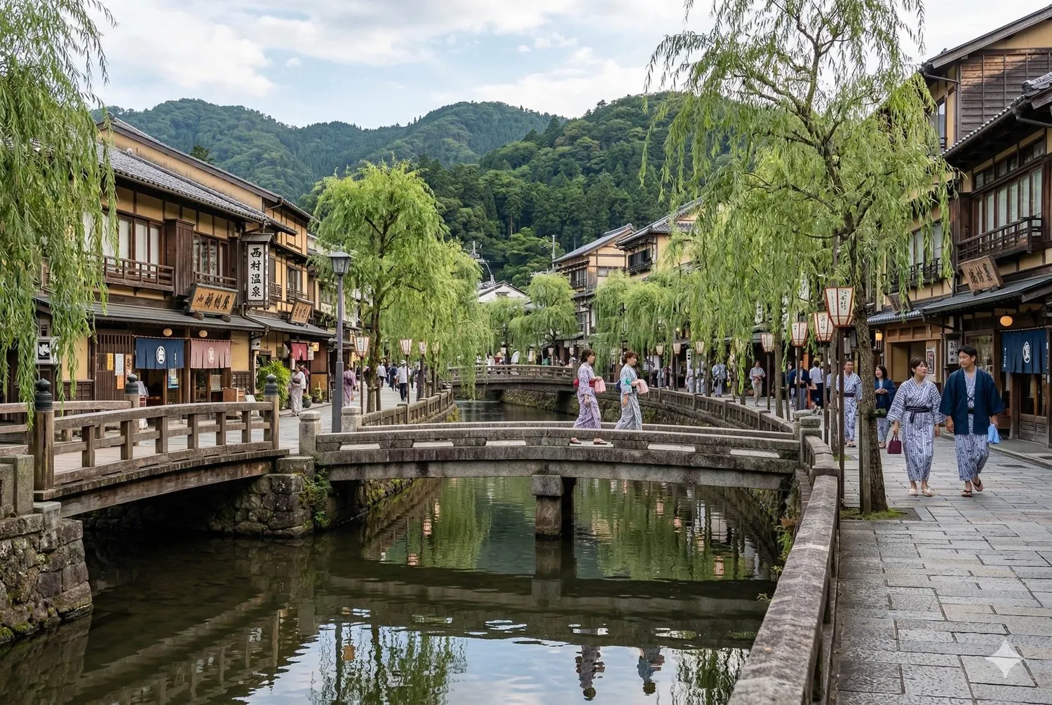 城崎溫泉柳樹街道夜景