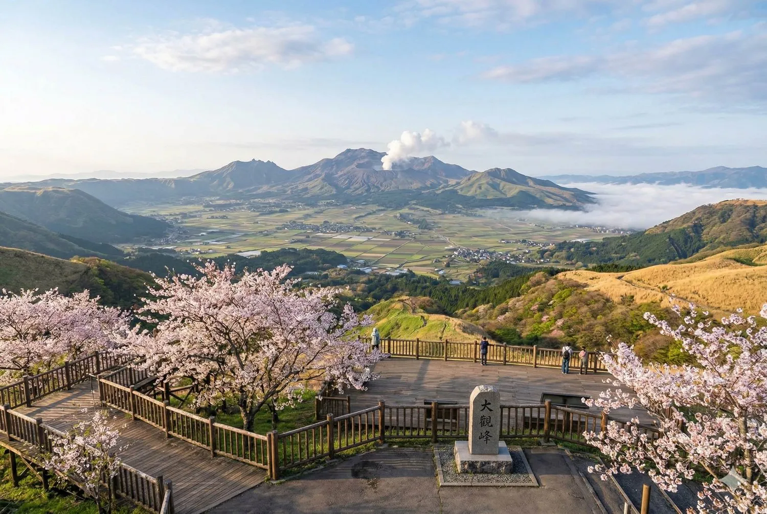 大觀峰展望所俯瞰阿蘇五岳
