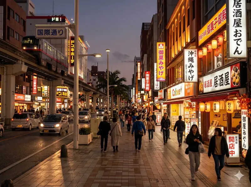沖繩國際通夜景熱鬧商店街