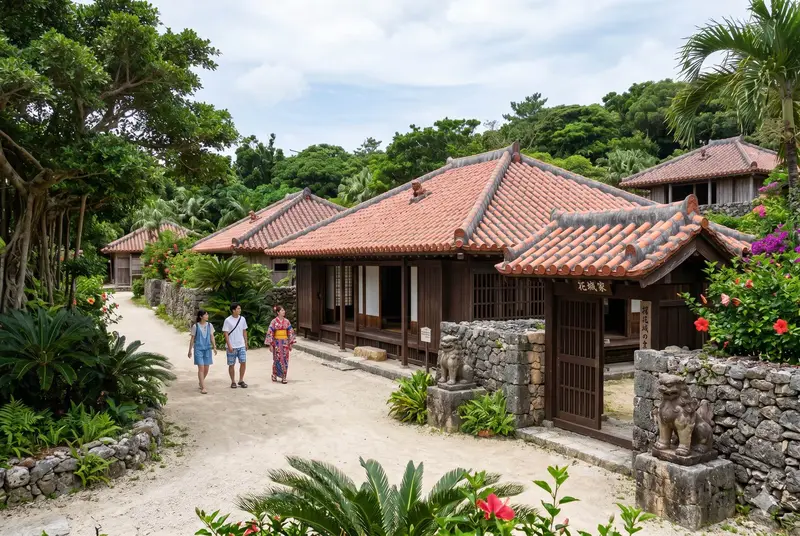 沖繩琉球村紅瓦古民家